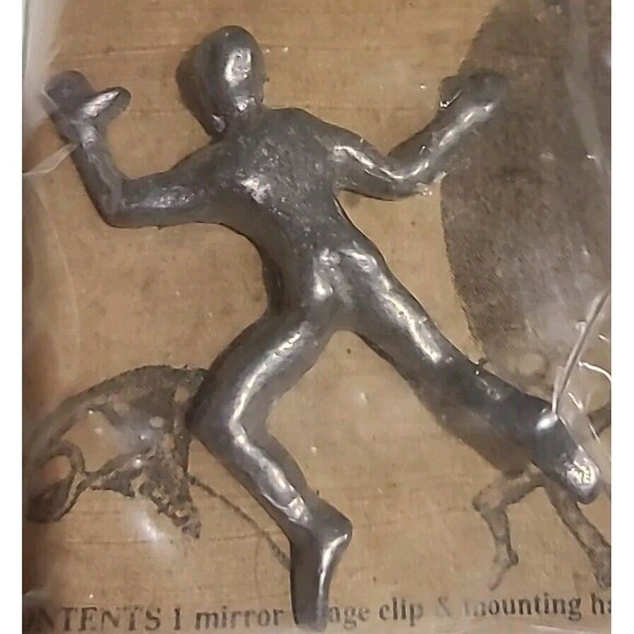 Vintage Unique Metal Sculpture Climbing Man Mirror Images Reflection Art - Picture 2 of 8